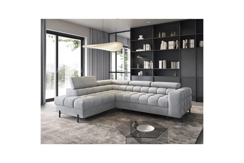 Kulmasohva Eltap Ferucce 276x200x93 cm - Paros 05, Harmaa, Vasen - Huonekalut - Sohva - Vuodesohva