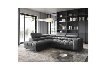Kulmasohva Eltap Ferucce 276x200x93 cm - Paros 06, Tummanharmaa, Vasen - Huonekalut - Sohva - Vuodesohva