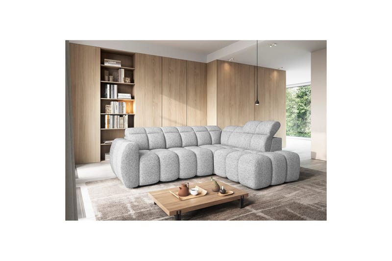 Kulmasohva Eltap Flconn 258x208x107 cm - Coralline 01, harmaa, Oikea - Huonekalut - Sohva - Vuodesohva