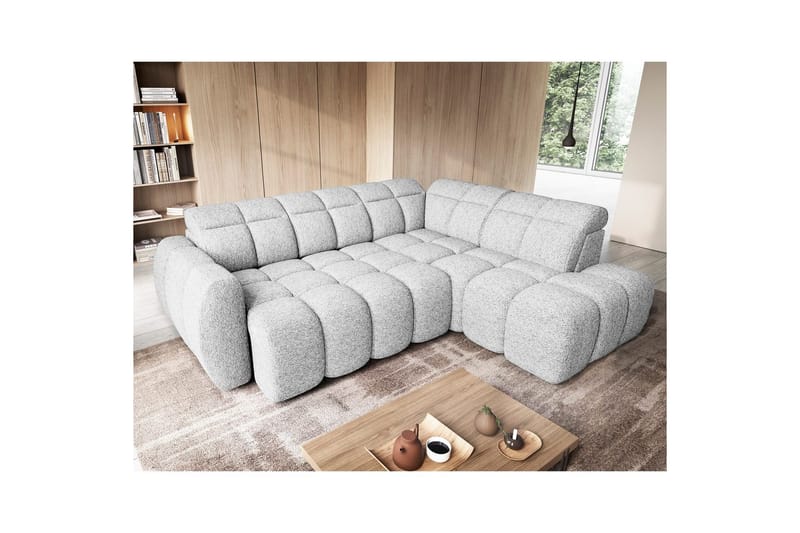 Kulmasohva Eltap Flconn 258x208x107 cm - Coralline 01, harmaa, Oikea - Huonekalut - Sohva - Vuodesohva