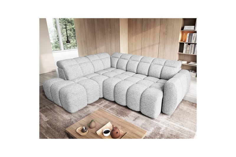 Kulmasohva Eltap Flconn 258x208x107 cm - Coralline 01, harmaa, Vasen - Huonekalut - Sohva - Vuodesohva