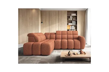 Kulmasohva Eltap Flconn 258x208x107 cm - Coralline 30, oranssi, Vasen - Huonekalut - Sohva - Vuodesohva