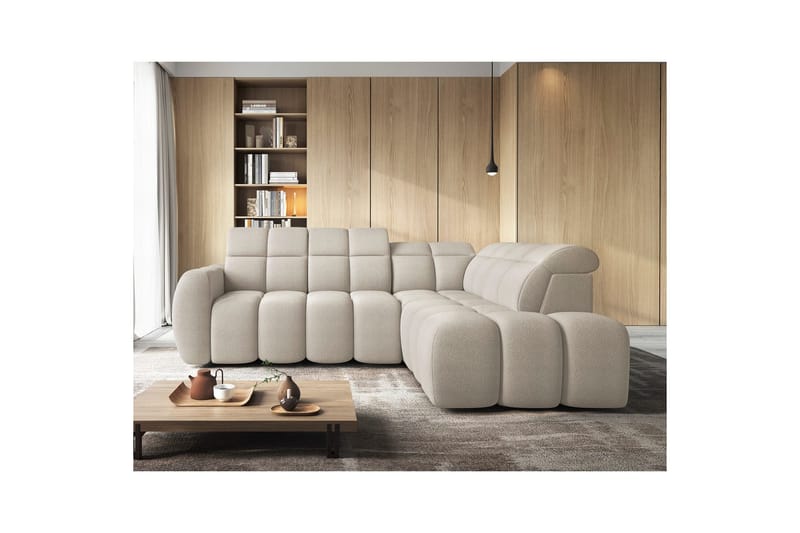 Kulmasohva Eltap Flconn 258x208x107 cm - Royal 18, Beige, Oikea - Huonekalut - Sohva - Vuodesohva