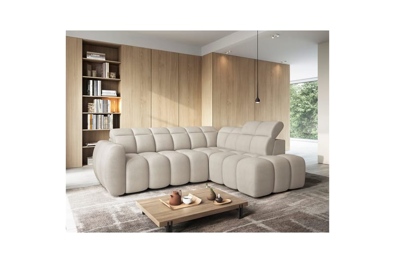 Kulmasohva Eltap Flconn 258x208x107 cm - Royal 18, Beige, Oikea - Huonekalut - Sohva - Vuodesohva