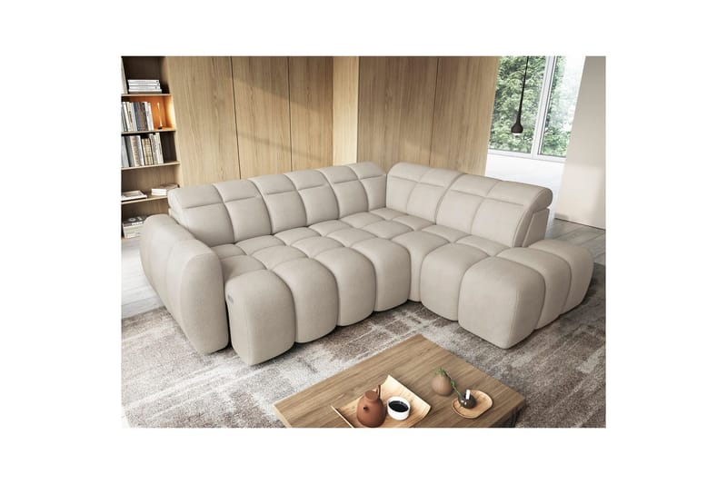 Kulmasohva Eltap Flconn 258x208x107 cm - Royal 18, Beige, Oikea - Huonekalut - Sohva - Vuodesohva