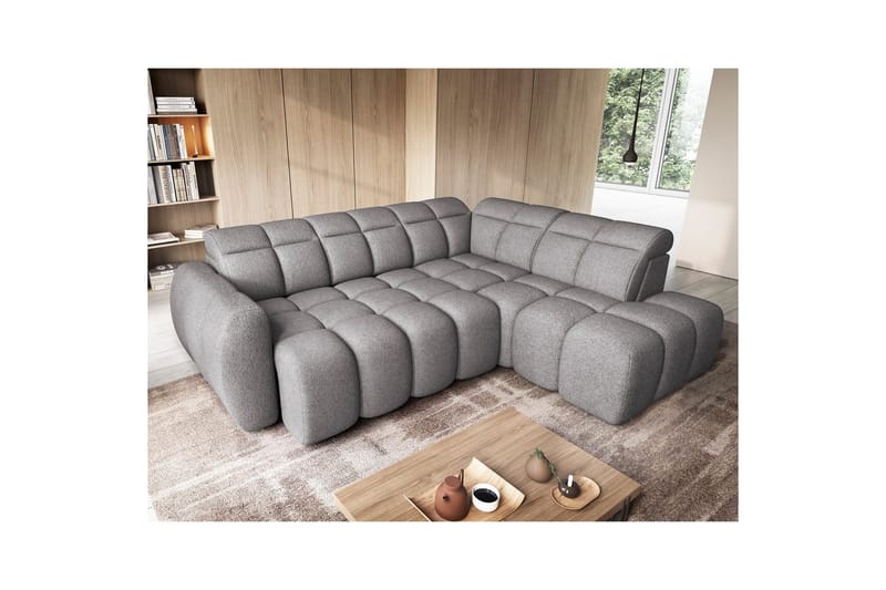 Kulmasohva Eltap Flconn 258x208x107 cm - Sola 04, Harmaa, Oikea - Huonekalut - Sohva - Vuodesohva