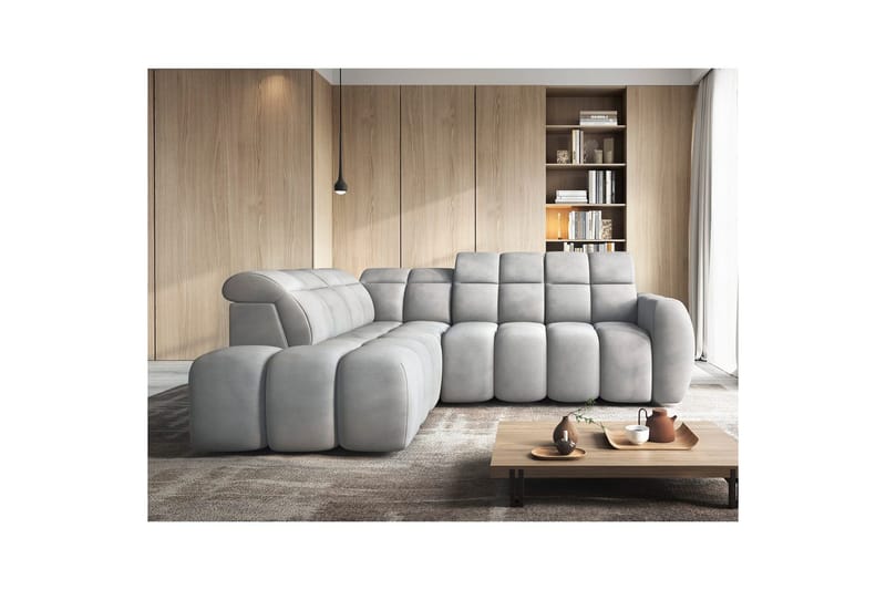 Kulmasohva Eltap Flconn 258x208x107 cm - Sola 04, Harmaa, Vasen - Huonekalut - Sohva - Vuodesohva