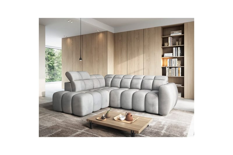 Kulmasohva Eltap Flconn 258x208x107 cm - Sola 04, Harmaa, Vasen - Huonekalut - Sohva - Vuodesohva