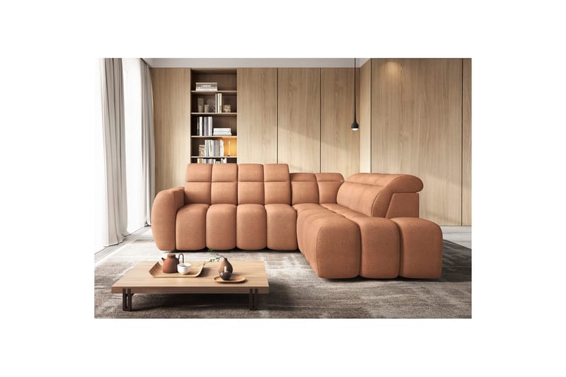 Kulmasohva Eltap Flconn 258x208x107 cm - Xillar 24, Vaaleanpunainen, Oikea - Huonekalut - Sohva - Vuodesohva