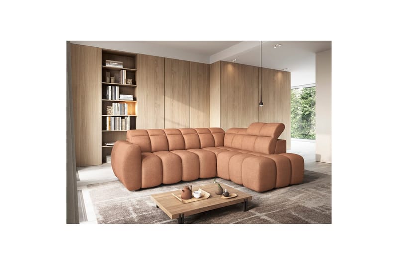 Kulmasohva Eltap Flconn 258x208x107 cm - Xillar 24, Vaaleanpunainen, Oikea - Huonekalut - Sohva - Vuodesohva