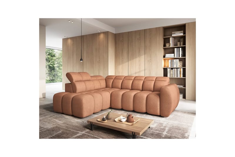 Kulmasohva Eltap Flconn 258x208x107 cm - Xillar 24, Vaaleanpunainen, Vasen - Huonekalut - Sohva - Vuodesohva