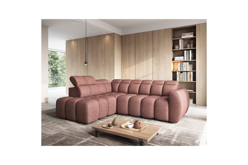 Kulmasohva Eltap Flconn 258x208x107 cm - Paolli 24, pinkki, Vasen - Huonekalut - Sohva - Vuodesohva