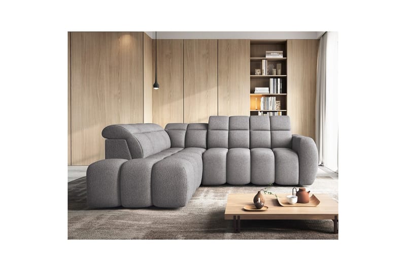 Kulmasohva Eltap Flconn 258x208x107 cm - Paolli 04, harmaa, Vasen - Huonekalut - Sohva - Vuodesohva