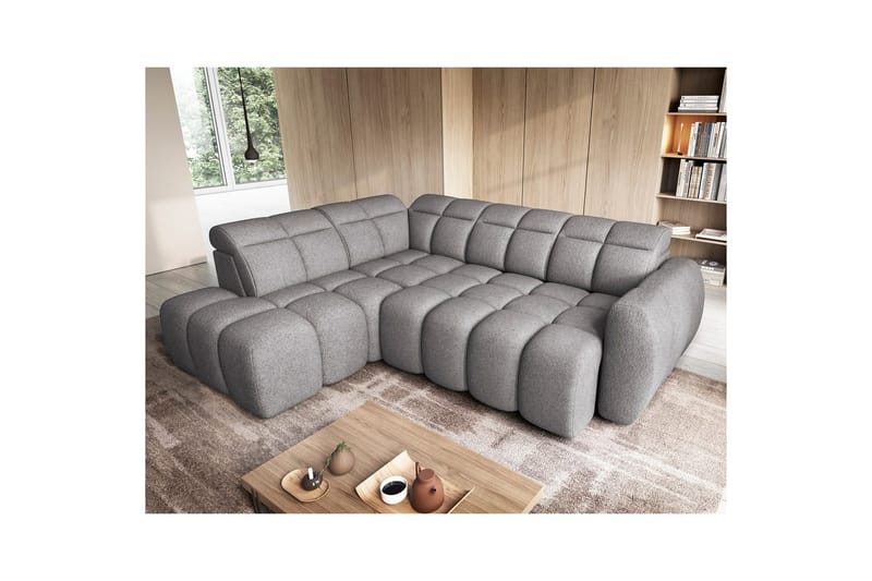 Kulmasohva Eltap Flconn 258x208x107 cm - Paolli 04, harmaa, Vasen - Huonekalut - Sohva - Vuodesohva