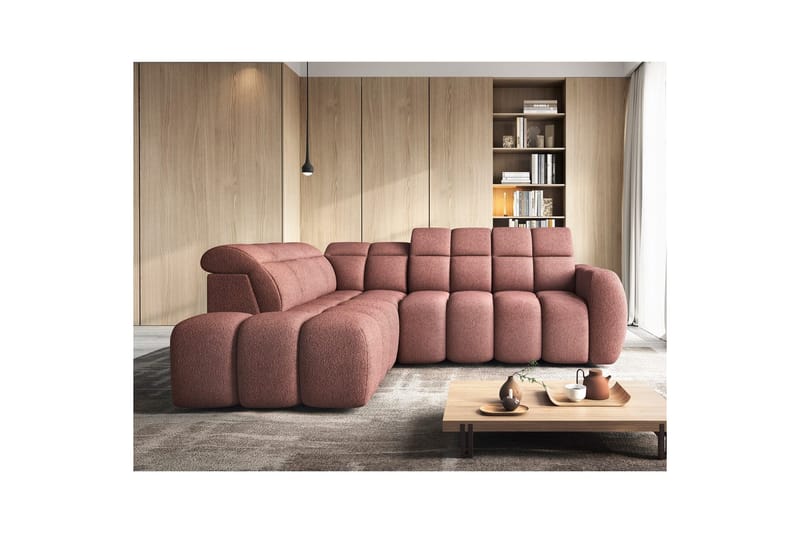 Kulmasohva Eltap Flconn 258x208x107 cm - Paolli 24, pinkki, Vasen - Huonekalut - Sohva - Vuodesohva