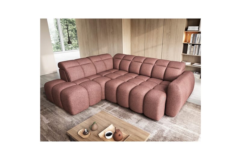 Kulmasohva Eltap Flconn 258x208x107 cm - Paolli 24, pinkki, Vasen - Huonekalut - Sohva - Vuodesohva