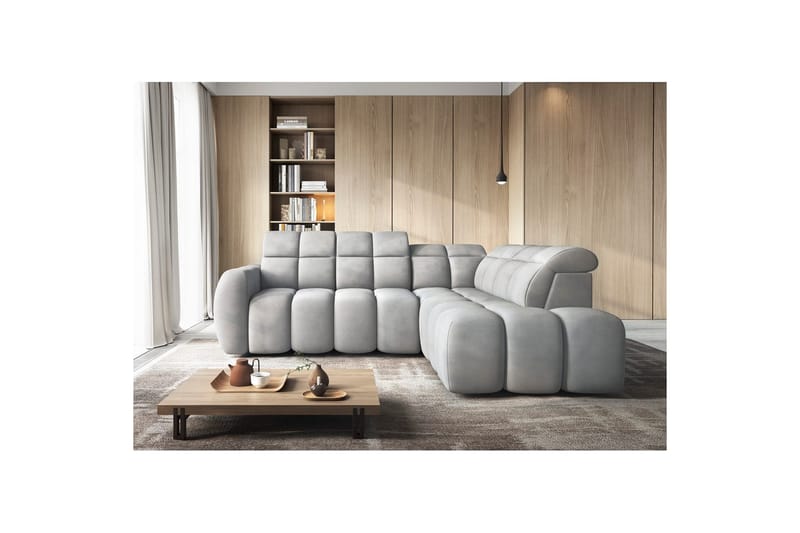 Kulmasohva Eltap Flconn 258x208x107 cm - Paolli 04, harmaa, Oikea - Huonekalut - Sohva - Vuodesohva