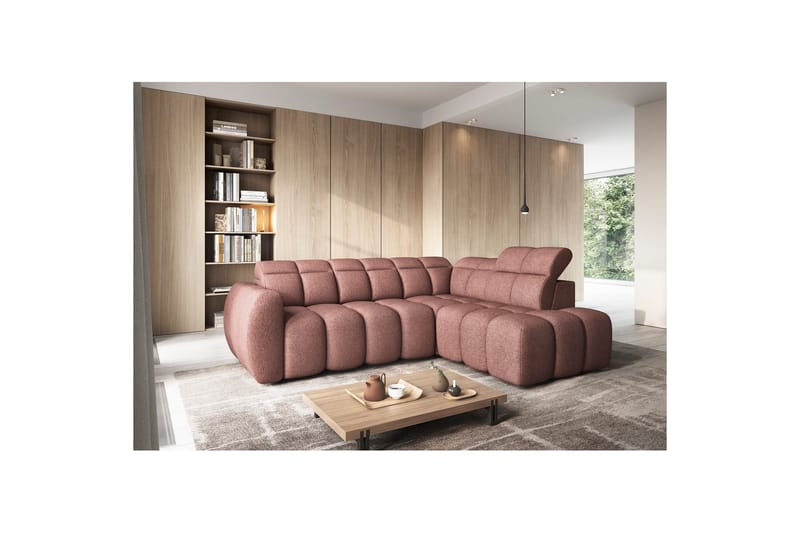 Kulmasohva Eltap Flconn 258x208x107 cm - Paolli 24, pinkki, Oikea - Huonekalut - Sohva - Vuodesohva