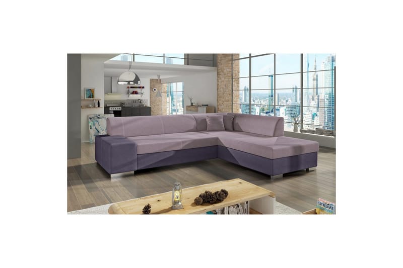 Kulmasohva Eltap Porto 278x217x74 cm - Soro 61, Soro 65, Pinkki, Purppura, Oikea - Huonekalut - Sohva - Vuodesohva