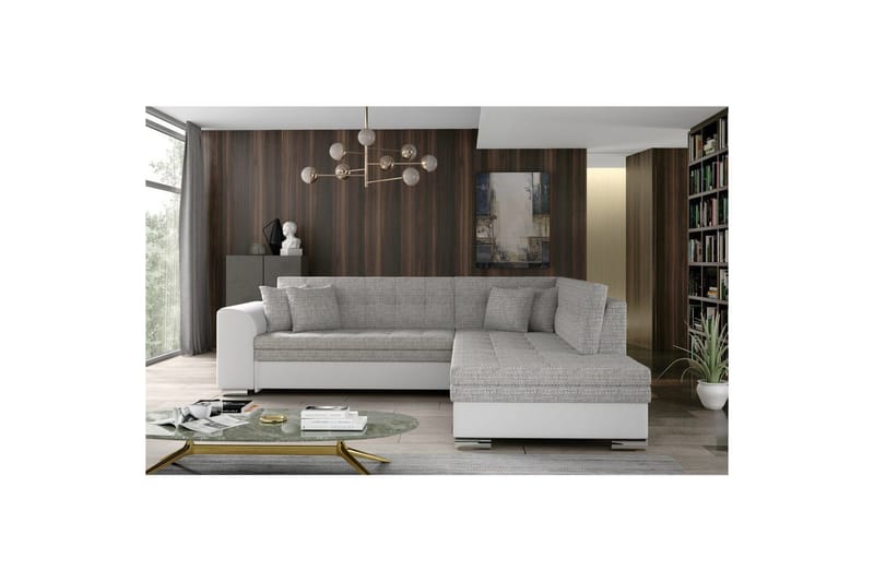 Kulmasohva Eltap Pieretta 260x207x78 cm - Berlin 01, Soft 17, Harmaa, Valkoinen, Oikea - Huonekalut - Sohva - Vuodesohva