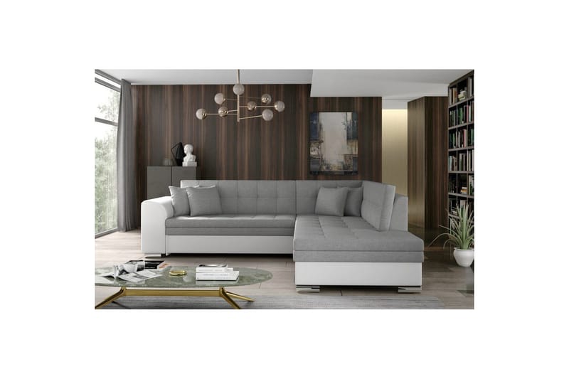 Kulmasohva Eltap Pieretta 260x207x78 cm - Sawana 21, Soft 17, Harmaa, Valkoinen, Oikea - Huonekalut - Sohva - Vuodesohva