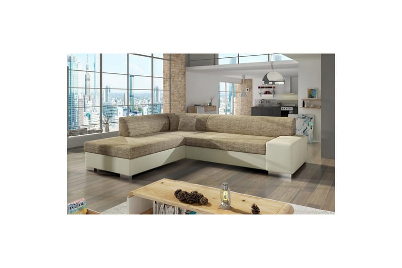 Kulmasohva Eltap Porto 278x217x74 cm, Berlin 03, Soft 33, Beige, Vasen