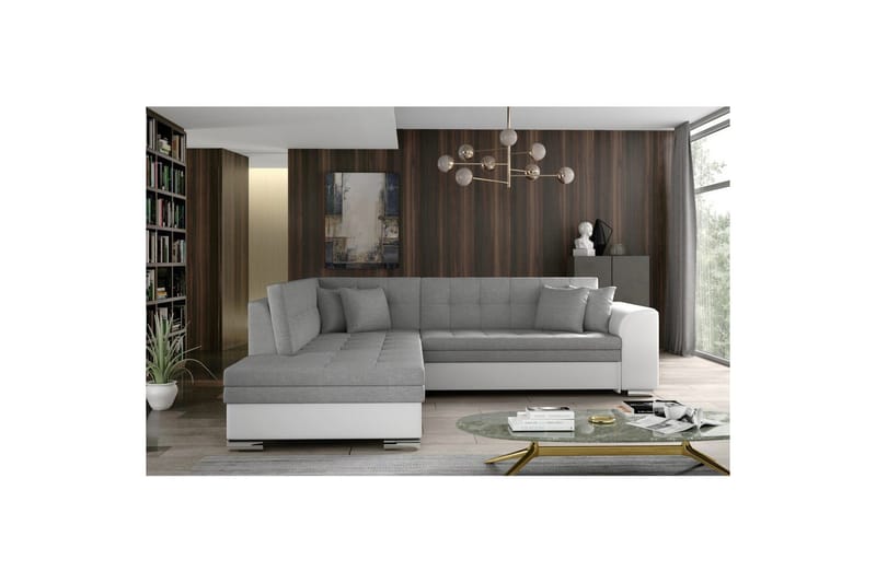 Kulmasohva Eltap Pieretta 260x207x78 cm - Sawana 21, Soft 17, Harmaa, Valkoinen, Vasen - Huonekalut - Sohva - Vuodesohva