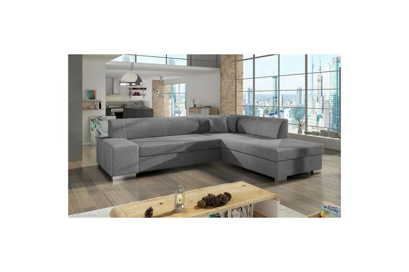 Kulmasohva Eltap Porto 278x217x74 cm - Sawana 21, Harmaa, Oikea - Huonekalut - Sohva - Vuodesohva