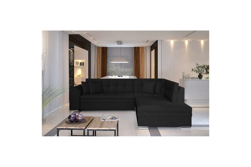 Kulmasohva Eltap Pieretta 260x207x78 cm - Kronos 07, Musta, Oikea - Huonekalut - Sohva - Vuodesohva