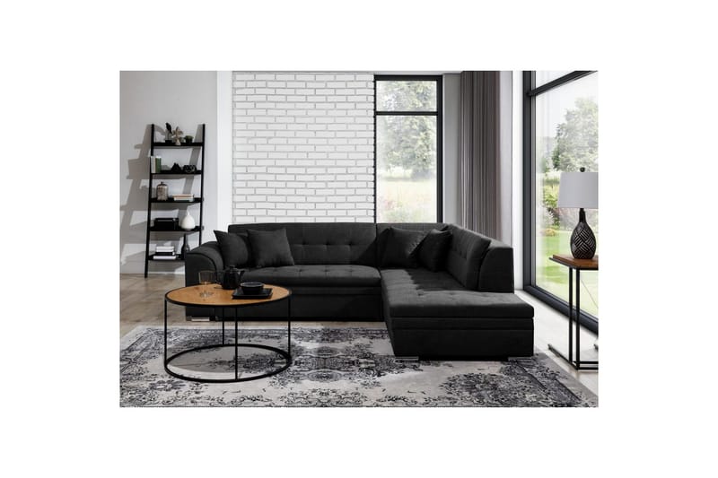 Kulmasohva Eltap Pieretta 260x207x78 cm - Poco 10, Musta, Oikea - Huonekalut - Sohva - Vuodesohva