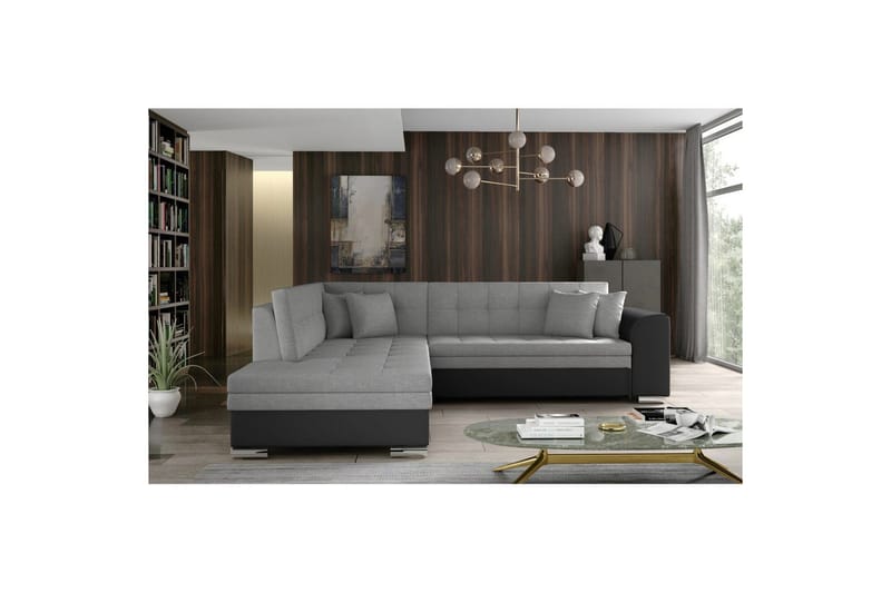Kulmasohva Eltap Pieretta 260x207x78 cm - Sawana 21, Soft 11, Harmaa, Musta, Vasen - Huonekalut - Sohva - Vuodesohva