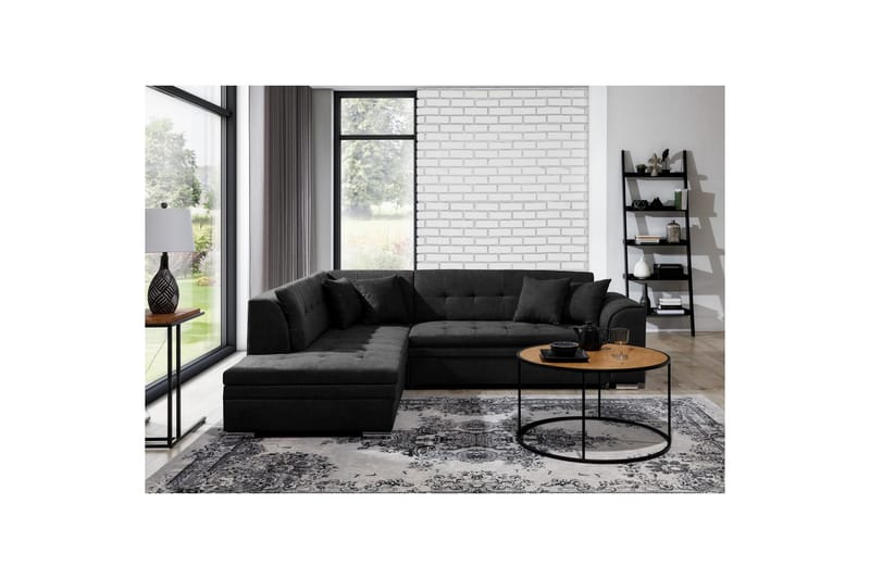 Kulmasohva Eltap Pieretta 260x207x78 cm - Poco 10, Musta, Vasen - Huonekalut - Sohva - Vuodesohva