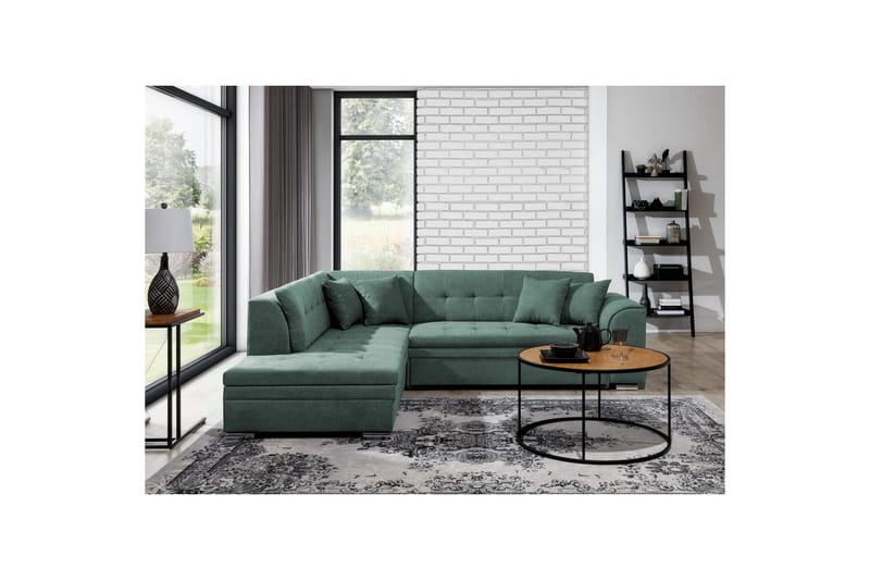 Kulmasohva Eltap Pieretta 260x207x78 cm - Poco 100, Vihreä, Vasen - Huonekalut - Sohva - Vuodesohva