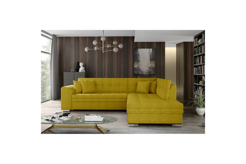 Kulmasohva Eltap Pieretta 260x207x78 cm - Omega 68, Keltainen, Oikea - Huonekalut - Sohva - Vuodesohva