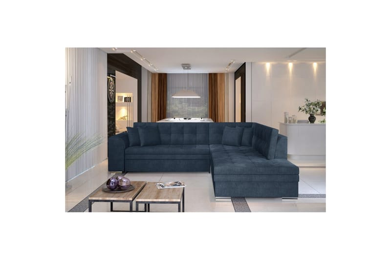 Kulmasohva Eltap Pieretta 260x207x78 cm - Omega 86, Sininen, Oikea - Huonekalut - Sohva - Vuodesohva