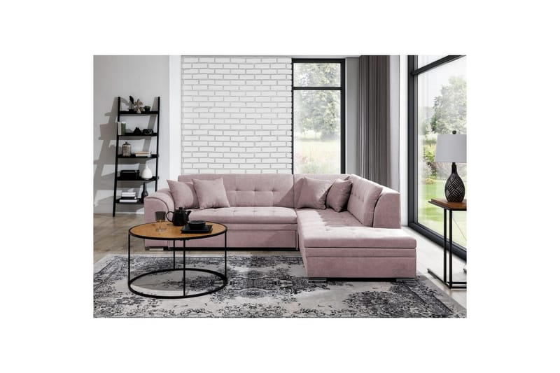 Kulmasohva Eltap Pieretta 260x207x78 cm - Soro 61, Pinkki, Oikea - Huonekalut - Sohva - Vuodesohva