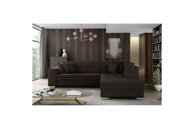 Kulmasohva Eltap Pieretta 260x207x78 cm - Jasmine 29, Ruskea, Oikea - Huonekalut - Sohva - Vuodesohva