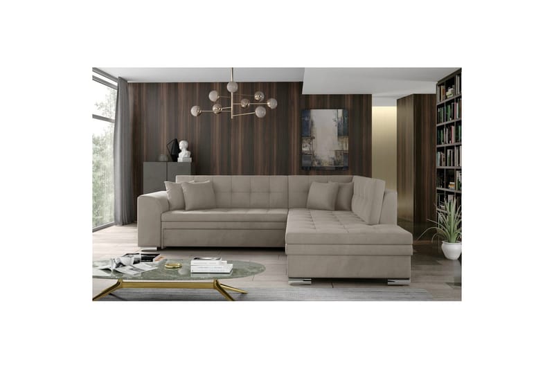 Kulmasohva Eltap Pieretta 260x207x78 cm - Paros 02, Beige, Oikea - Huonekalut - Sohva - Vuodesohva