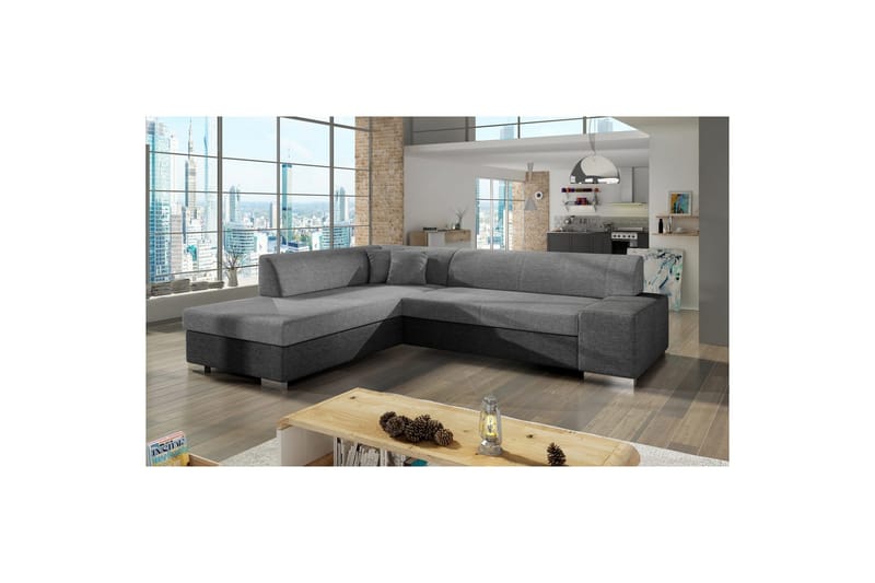 Kulmasohva Eltap Porto 278x217x74 cm - Sawana 21, Sawana 05, Harmaa, Vasen - Huonekalut - Sohva - Vuodesohva