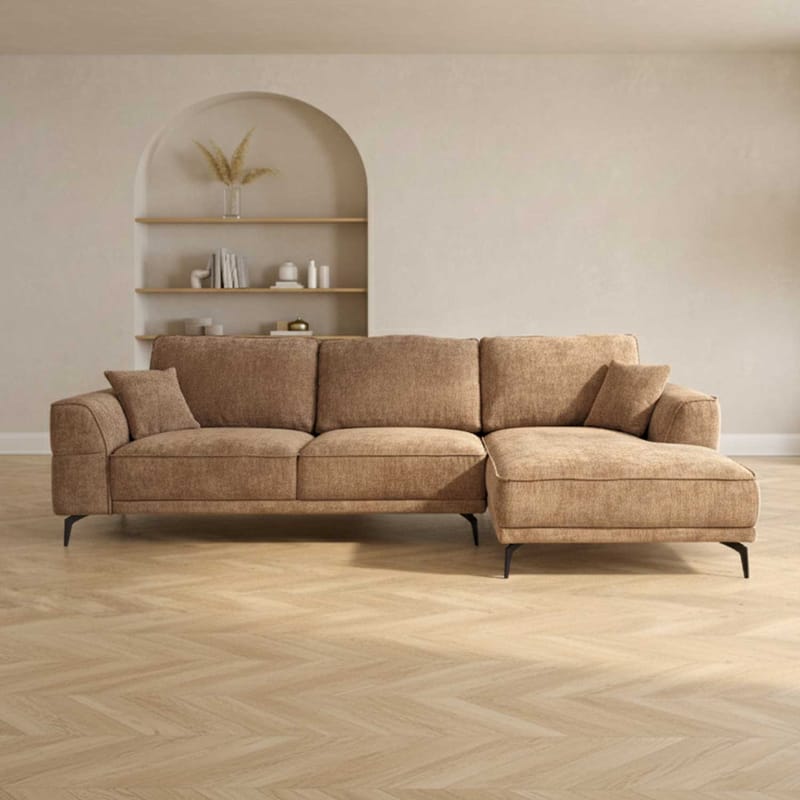 Kulmasohva Monar Oikea - beige - Huonekalut - Sohva - Samettisohva