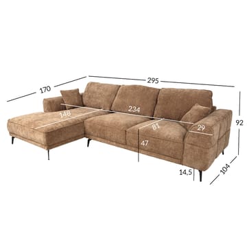 Kulmasohva Monar Vasen - beige - Huonekalut - Sohva - Samettisohva