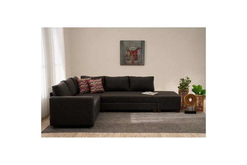 Kulmasohva-sänky Iroulport Oikea Antrasiitti - Antrasiitti - Huonekalut - Sohva - Vuodesohva