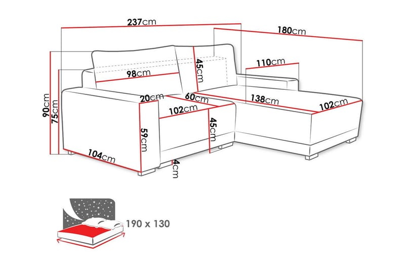 3:n ist Kulmasohva Denegal - Huonekalut - Sohva - Kulmasohva