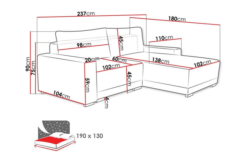 3:n ist Kulmasohva Denegal - Huonekalut - Sohva - Kulmasohva