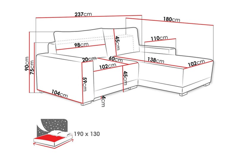 3:n ist Kulmasohva Denegal - Huonekalut - Sohva - Kulmasohva - Kulmadivaanisohva