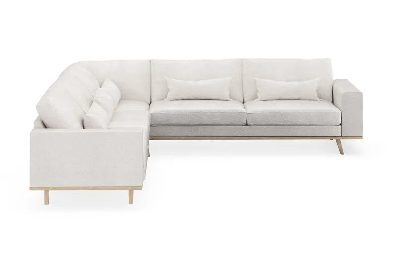 Copenhagen 6-istuttava L-muotoinen Kulmasohva Bouclélla - Valkoinen - Huonekalut - Sohva - Kulmasohva