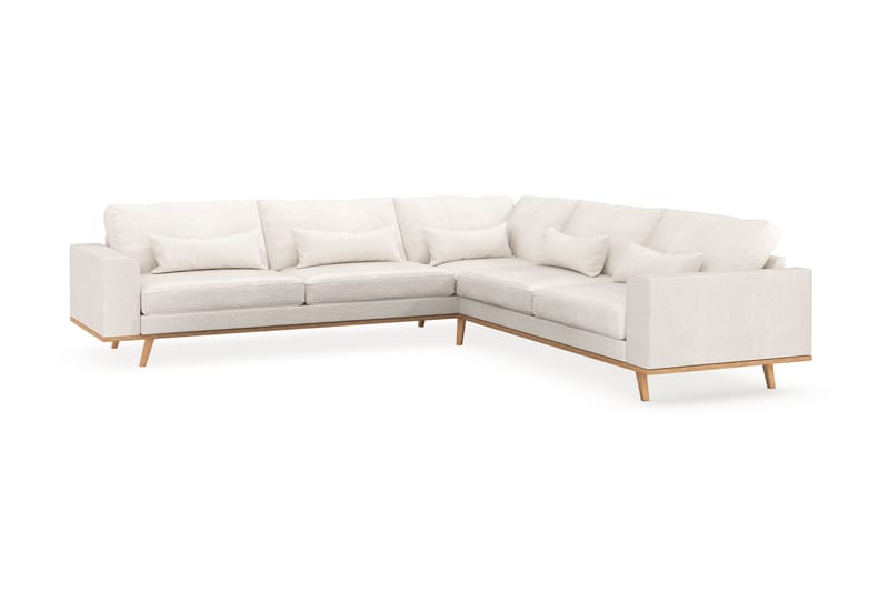 Copenhagen 6-istuttava L-muotoinen Kulmasohva Bouclélla - Valkoinen - Huonekalut - Sohva - Kulmasohva