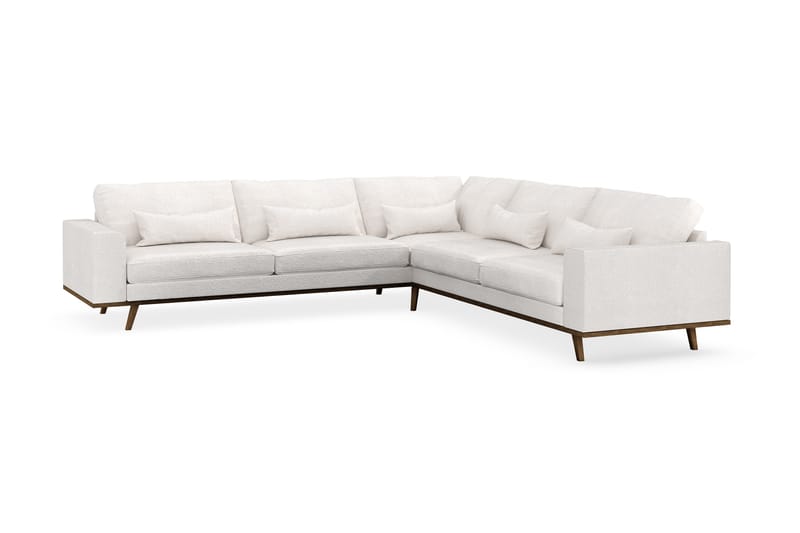 Copenhagen 6-istuttava L-muotoinen Kulmasohva Bouclélla - Valkoinen - Huonekalut - Sohva - Kulmasohva