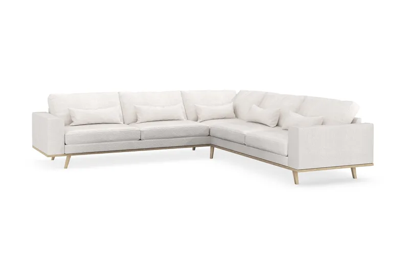 Copenhagen 6-istuttava L-muotoinen Kulmasohva Bouclélla - Valkoinen - Huonekalut - Sohva - Kulmasohva