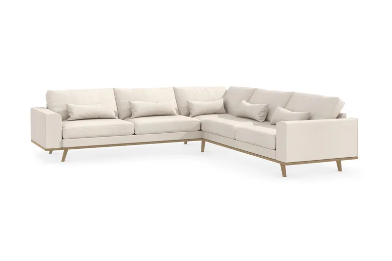 Copenhagen 6-istuttava L-muotoinen Kulmasohva Kankaalla - Beige - Huonekalut - Sohva - Kulmasohva